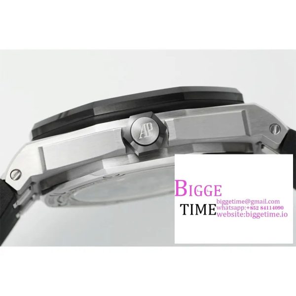 Royal Oak Offshore Diver 15720 SS APSF 1:1 Best Edition Black Dial Ceramic Bezel on Black Rubber Strap A4308 - Image 7