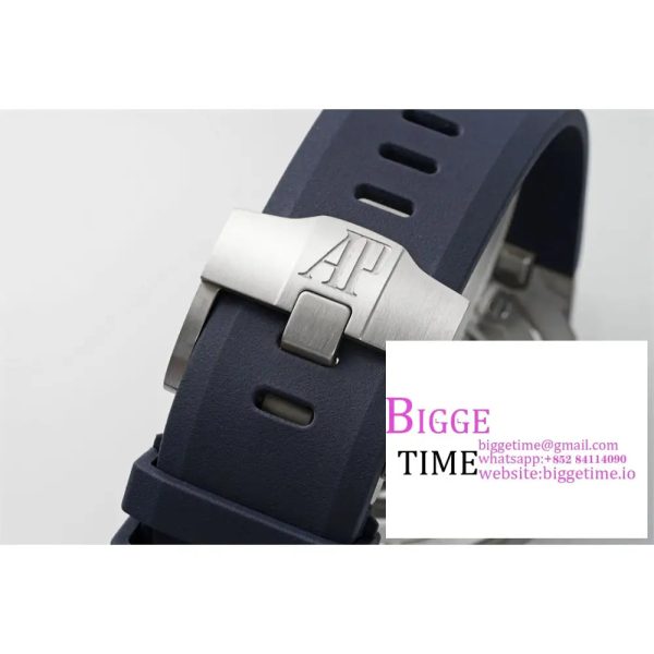 Royal Oak Offshore Diver 15720 SS APSF 1:1 Best Edition Blue Dial on Blue Rubber Strap A4308 - Image 6