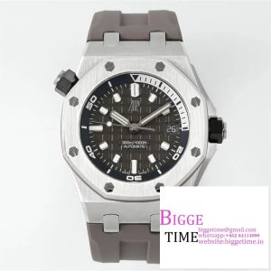 Royal Oak Offshore Diver 15720 SS APSF 1:1 Best Edition Gray Dial on Gray Rubber Strap A4308