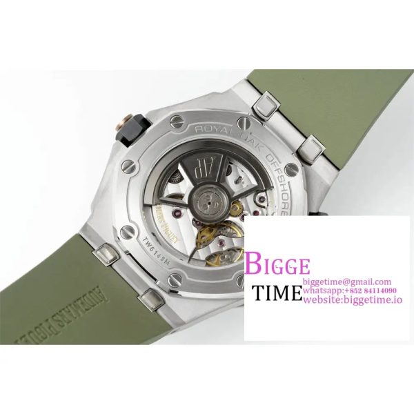 Royal Oak Offshore Diver 15720 SS APSF 1:1 Best Edition Green Dial on Green Rubber Strap A4308 - Image 9