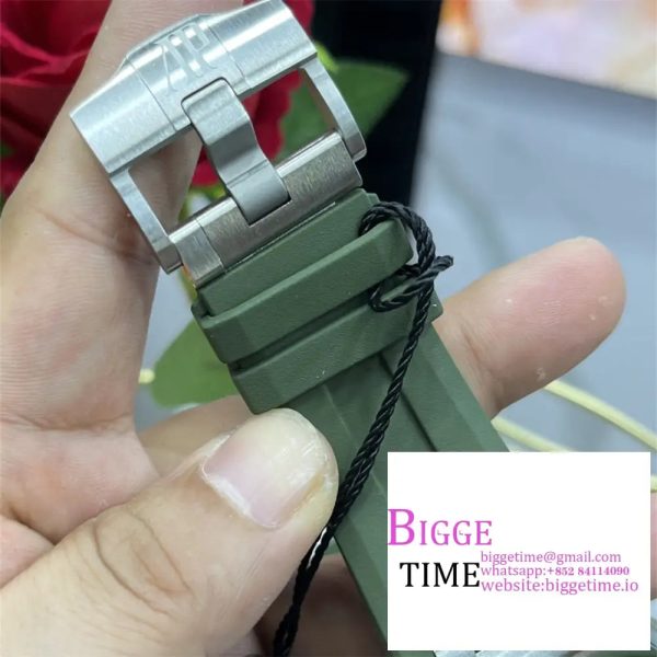 Royal Oak Offshore Diver 15720 ZF 1:1 Best Edition Green Dial on Green Rubber Strap A4308 - Image 9