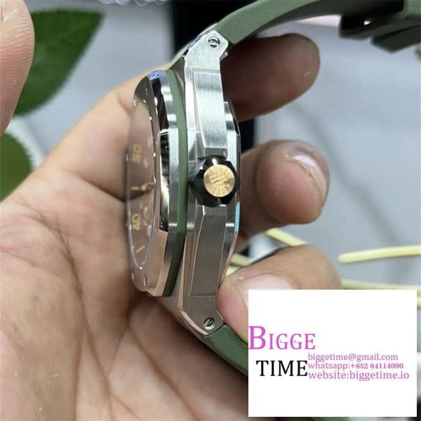 Royal Oak Offshore Diver 15720 ZF 1:1 Best Edition Green Dial on Green Rubber Strap A4308 - Image 7