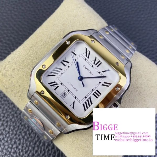 Santos  40mm YG Bezel White Dial YG/SS Bracelet AF MY9015 - Image 3