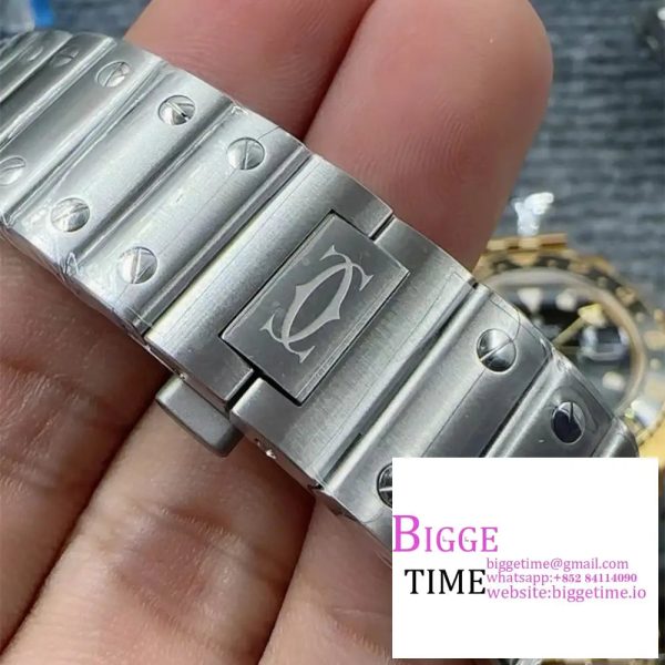 Santos de Cartier 35mm SS AF 1:1 Best Edition Blue Dial on SS SmartLinks Bracelet MIYOTA 9015 - Image 8