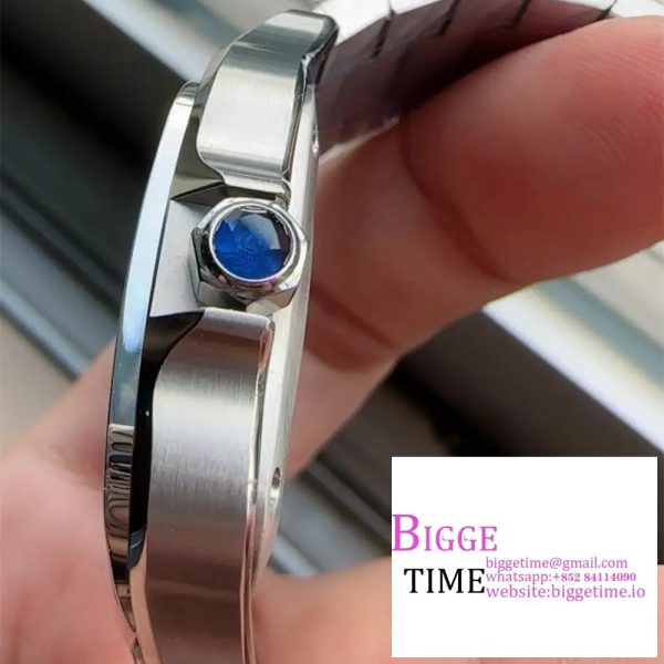 Santos de Cartier 35mm SS AF 1:1 Best Edition Green Dial on SS SmartLinks Bracelet MIYOTA 9015 - Image 5