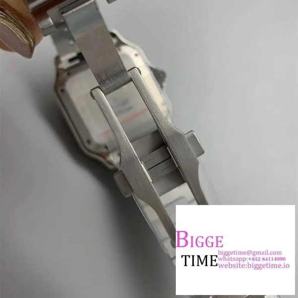 Santos de Cartier 35mm SS AF 1:1 Best Edition White Dial on SS Bracelet MIYOTA 9015 - Image 8