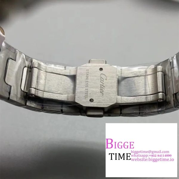 Santos de Cartier 35mm SS AF 1:1 Best Edition White Dial on SS Bracelet MIYOTA 9015 - Image 6