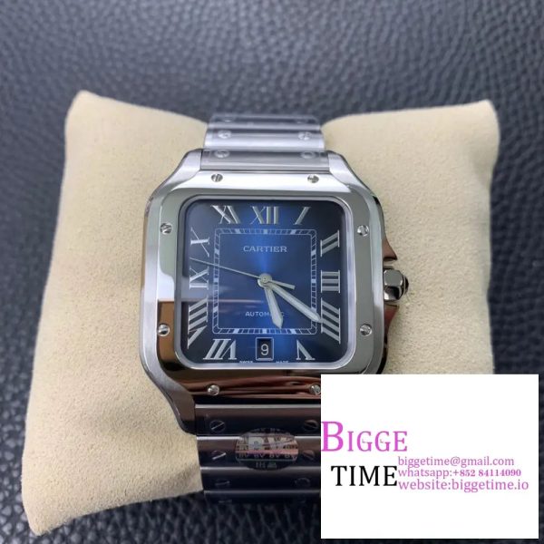 Santos de Cartier 40mm SS AF 1:1 Best Edition Blue Dial on SS SmartLinks Bracelet MIYOTA 9015