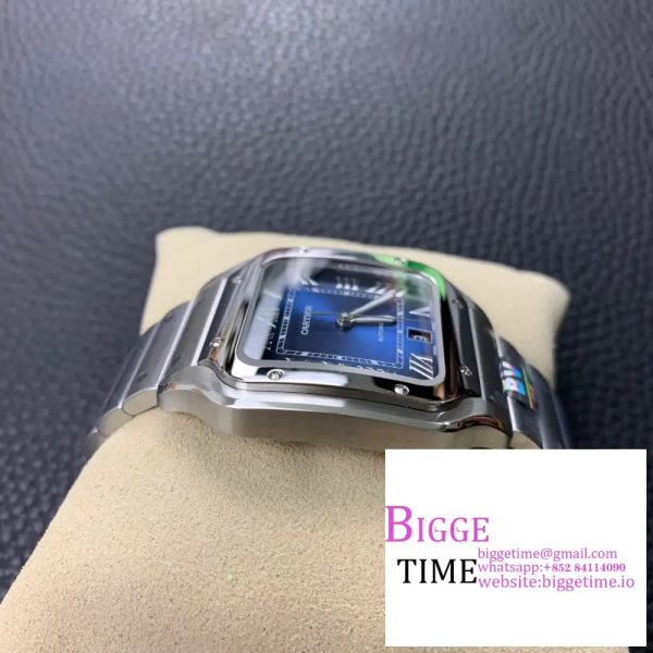 Santos de Cartier 40mm SS AF 1:1 Best Edition Blue Dial on SS SmartLinks Bracelet MIYOTA 9015 - Image 5