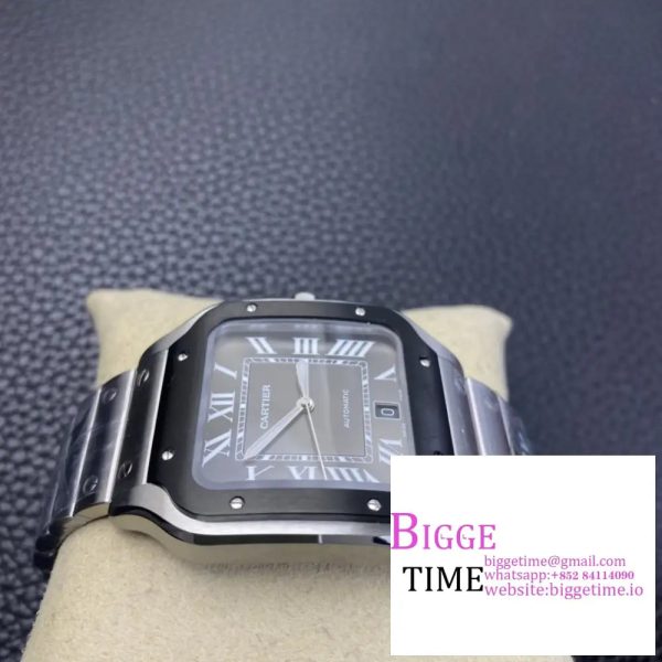 Santos de Cartier 40mm SS AF 1:1 Best Edition Gray Dial on SS SmartLinks Bracelet MIYOTA 9015 - Image 6