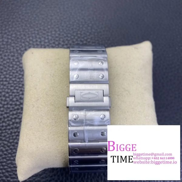 Santos de Cartier 40mm SS AF 1:1 Best Edition Gray Dial on SS SmartLinks Bracelet MIYOTA 9015 - Image 9
