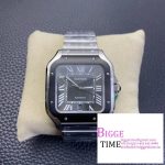 Santos de Cartier 40mm SS AF 1:1 Best Edition Gray Dial on SS SmartLinks Bracelet MIYOTA 9015
