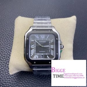 Santos de Cartier 40mm SS AF 1:1 Best Edition Gray Dial on SS SmartLinks Bracelet MIYOTA 9015