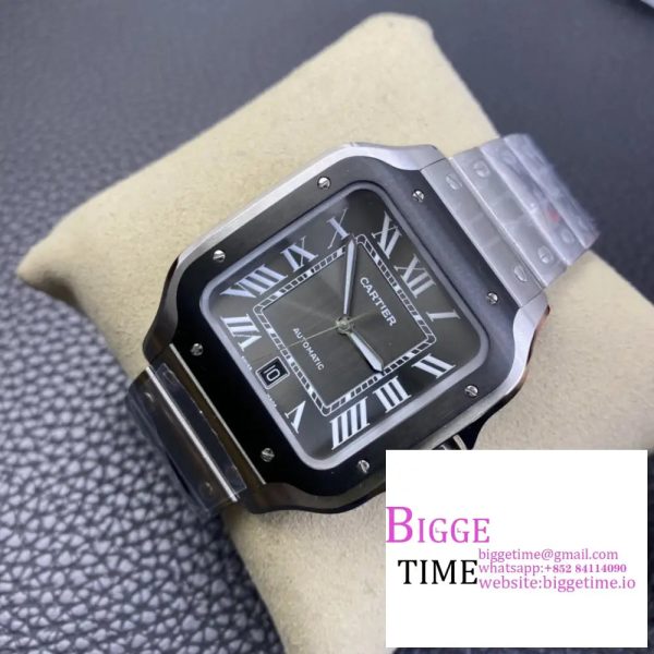 Santos de Cartier 40mm SS AF 1:1 Best Edition Gray Dial on SS SmartLinks Bracelet MIYOTA 9015 - Image 5