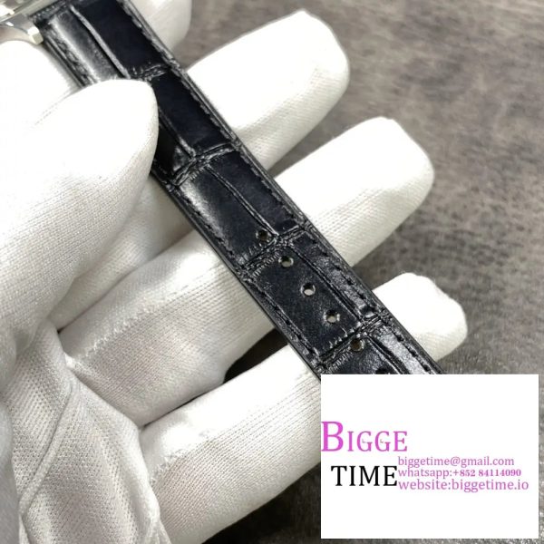 Santos Dumont 32mm SS AF 1:1 Best Edition Silver Dial on Gray Leather Strap Ronda Quartz - Image 6