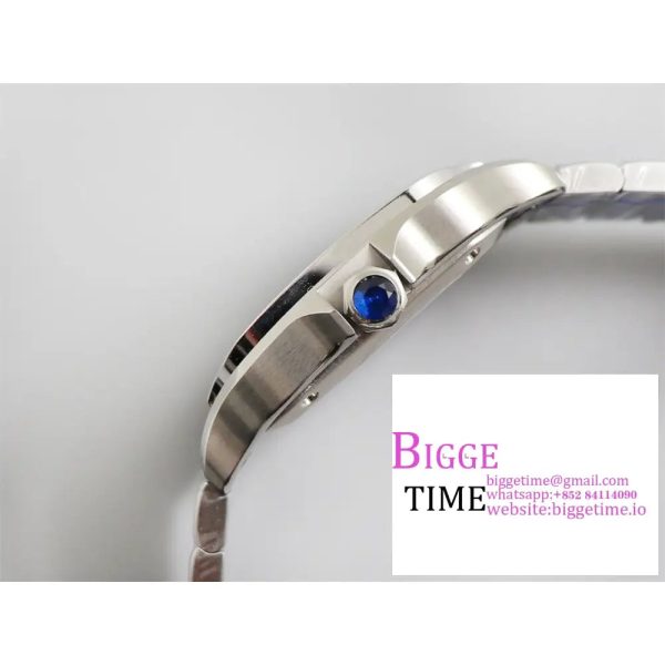 Santos Medium 35mm Diamond Bezel White Dial SS Bracelet BVF MY9015 - Image 5