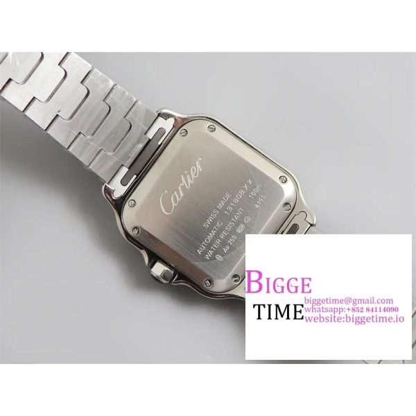 Santos Medium 35mm Diamond Bezel White Dial SS Bracelet BVF MY9015 - Image 9