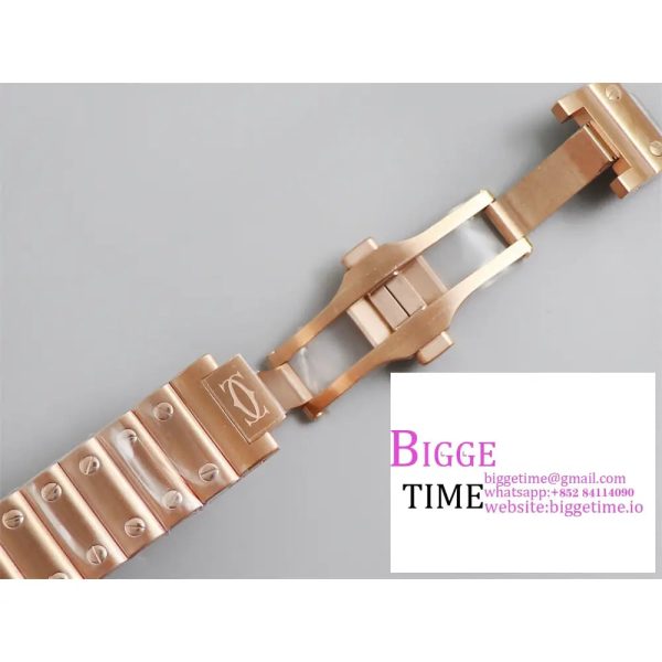 Santos Medium 35mm RG Diamond Bezel White Dial RG Bracelet BVF MY9015 - Image 8