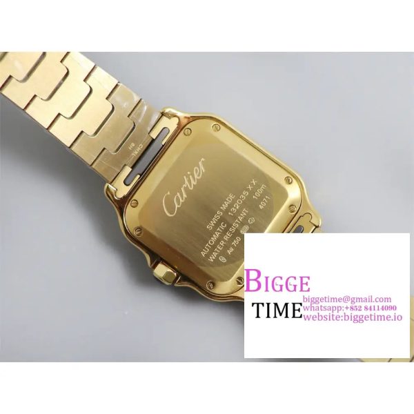 Santos Medium 35mm YG Diamond Bezel White Dial YG Bracelet BVF MY9015 - Image 9