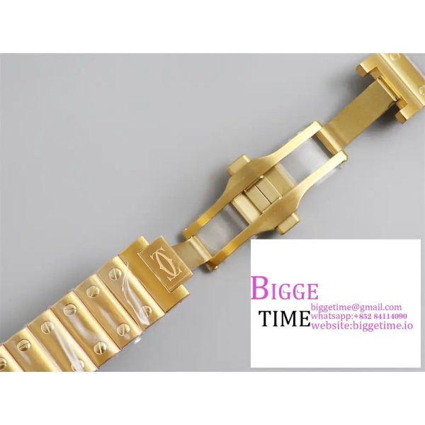 Santos Medium 35mm YG Diamond Bezel White Dial YG Bracelet BVF MY9015 - Image 8