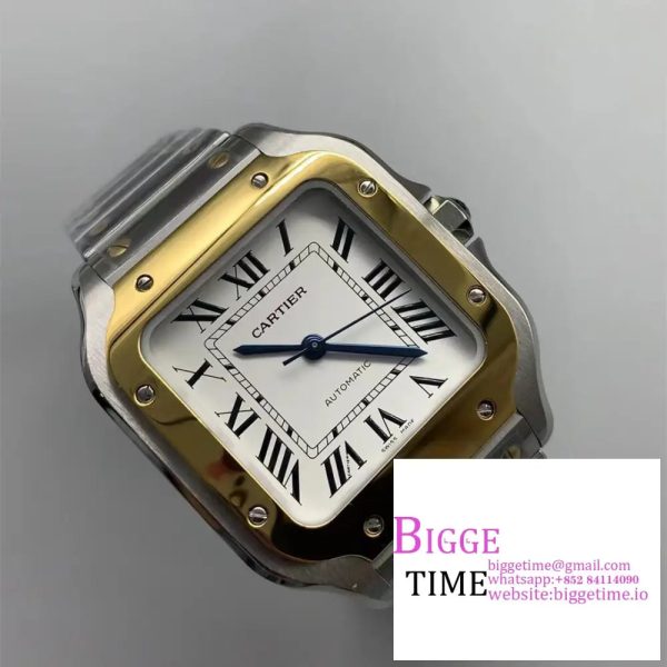 Santos Medium 35mm YG White Dial SS Bracelet BVF MY9015 - Image 3