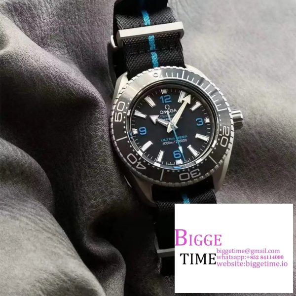 Seamaster 6000M Ultra Deep Titanium VSF 1:1 Best Edition Black Dial on Black Nylon Strap A8912 - Image 3
