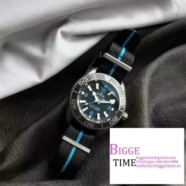Seamaster 6000M Ultra Deep Titanium VSF 1:1 Best Edition Black Dial on Black Nylon Strap A8912 - Image 6