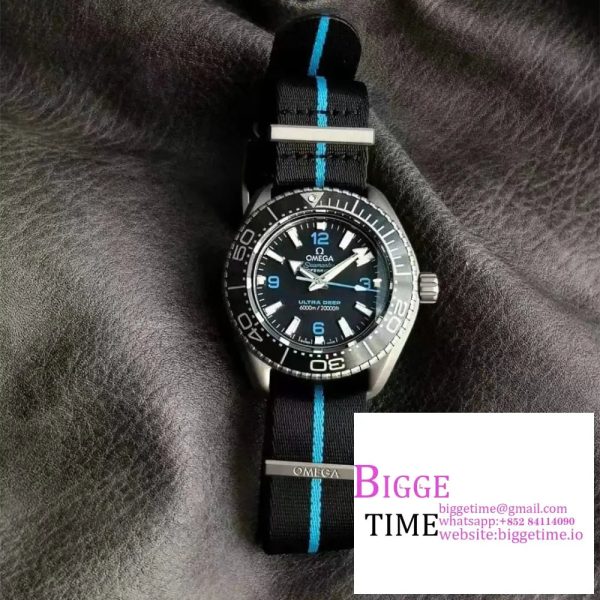 Seamaster 6000M Ultra Deep Titanium VSF 1:1 Best Edition Black Dial on Black Nylon Strap A8912 - Image 2