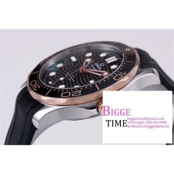 Seamaster Diver 300M SS/RG VSF 1:1 Best Edition RG Bezel Black Dial on SS/RG Bracelet A8800 - Image 6
