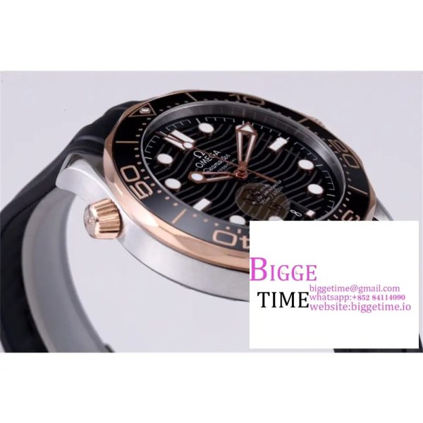 Seamaster Diver 300M SS/RG VSF 1:1 Best Edition RG Bezel Black Dial on SS/RG Bracelet A8800 - Image 7