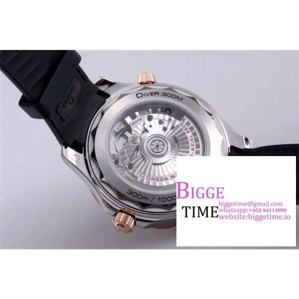 Seamaster Diver 300M SS/RG VSF 1:1 Best Edition RG Bezel Black Dial on SS/RG Bracelet A8800 - Image 8