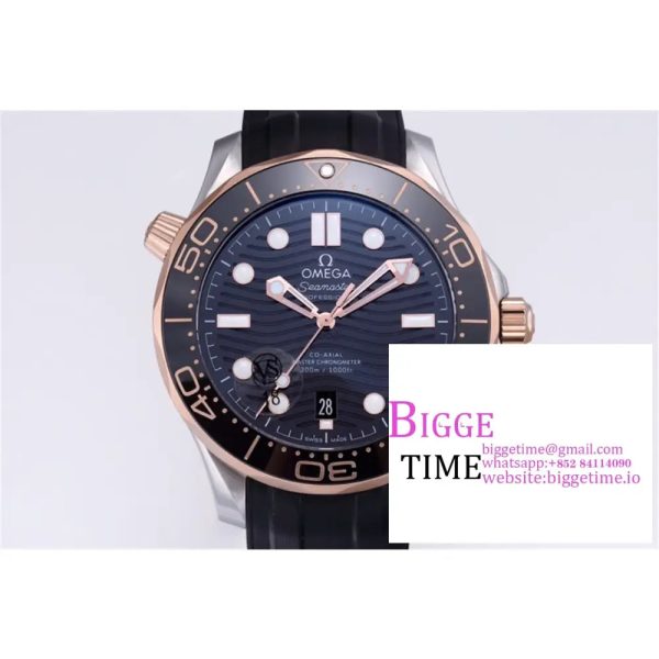 Seamaster Diver 300M SS/RG VSF 1:1 Best Edition RG Bezel Black Dial on SS/RG Bracelet A8800 - Image 5