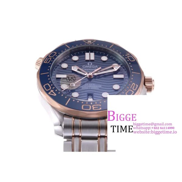 Seamaster Diver 300M SS/RG VSF 1:1 Best Edition RG Bezel Blue Dial on SS/RG Bracelet A8800 - Image 6