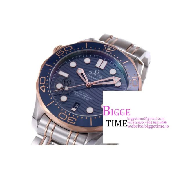 Seamaster Diver 300M SS/RG VSF 1:1 Best Edition RG Bezel Blue Dial on SS/RG Bracelet A8800 - Image 3