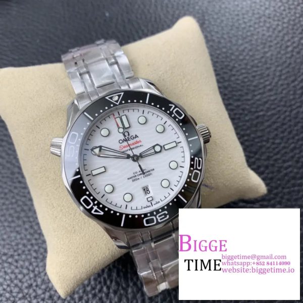 Seamaster Diver 300M SS VSF 1:1 Best Edition Black Bezel White Dial on SS Bracelet A8800 - Image 7