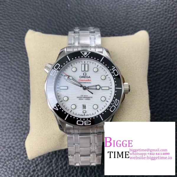 Seamaster Diver 300M SS VSF 1:1 Best Edition Black Bezel White Dial on SS Bracelet A8800 - Image 3