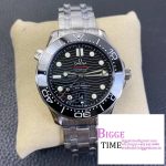 Seamaster Diver 300M VSF 1:1 Best Edition Black Ceramic Black Dial on SS Bracelet A8800 V2 (Black Balance Wheel)