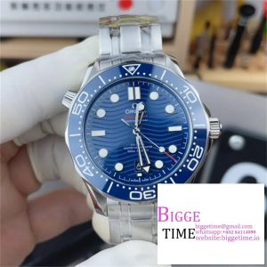 Seamaster Diver 300M VSF 1:1 Best Edition Blue Ceramic Blue Dial on SS Bracelet A8800 V2 (Black Balance Wheel)