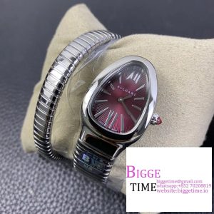 Serpenti Spiga 35mm Ladies Dark Red Dial SS Bracelet BVF Swiss Quartz