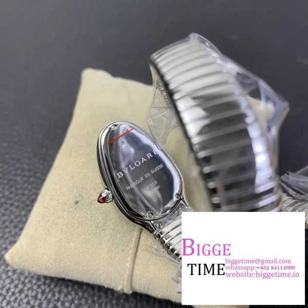 Serpenti Spiga 35mm Ladies Dark Red Dial SS Bracelet BVF Swiss Quartz - Image 4
