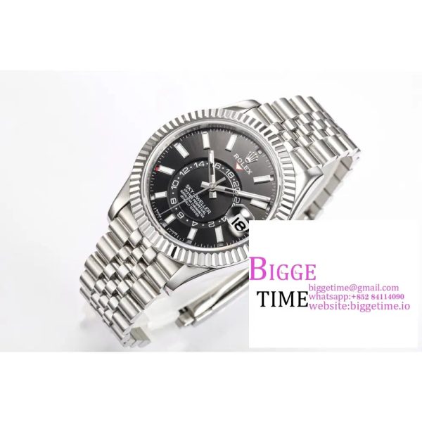 Skydweller 326934 SS JNF 1:1 Best Edition Black Dial on SS Bracelet Asian 23J - Image 3