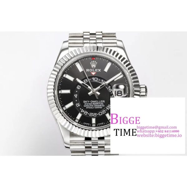 Skydweller 326934 SS JNF 1:1 Best Edition Black Dial on SS Bracelet Asian 23J - Image 4