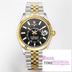 Skydweller 326934 SS/YG JNF 1:1 Best Edition Black Dial on SS/YG Bracelet Asian 23J