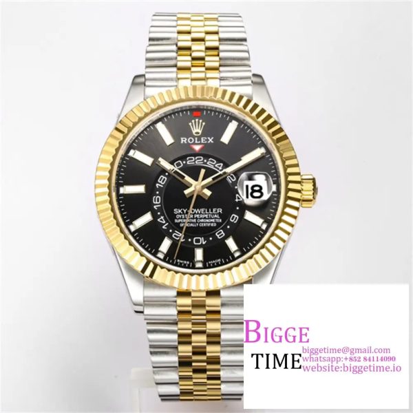 Skydweller 326934 SS/YG JNF 1:1 Best Edition Black Dial on SS/YG Bracelet Asian 23J