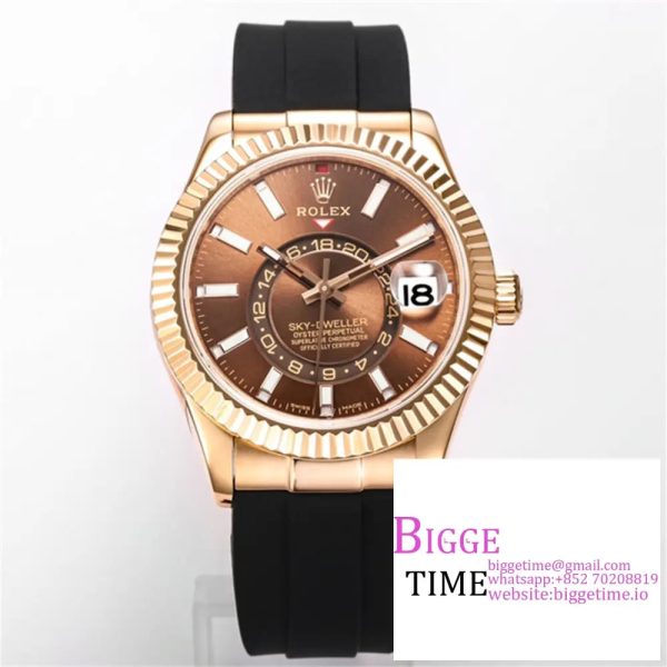 Skydweller 42mm 326934 RG Brown Dial Oysterflex Strap JWF A23J