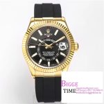 Skydweller 42mm 326934 YG Black Dial Oysterflex Strap JWF A23J