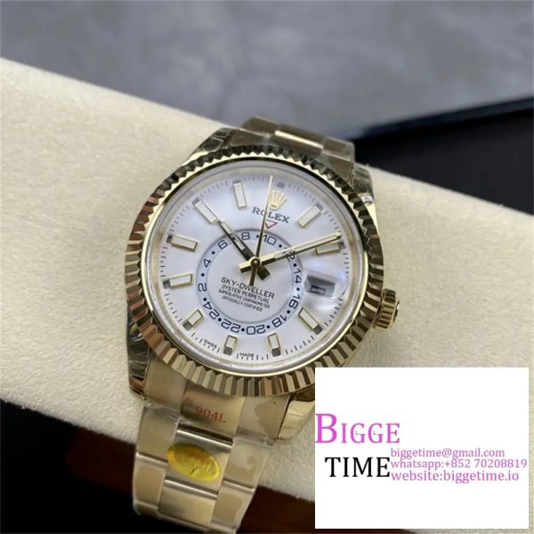 Skydweller 42mm 326934 YG White Dial YG Oyster Bracelet JWF A23J