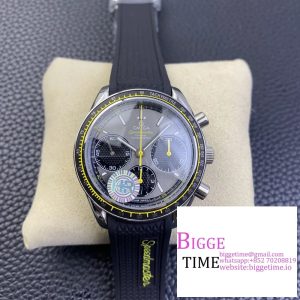 Speedmaster 40mm Racing Master Grey/Black Dial Black Rubber Strap HRF A7750
