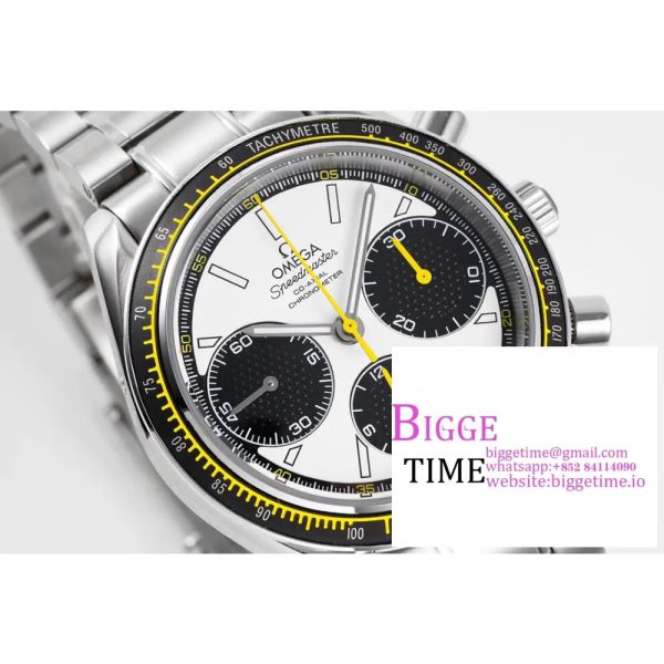 Speedmaster 40mm Racing Master White/Black Dial SS Bracelet HRF A7750 - Image 2