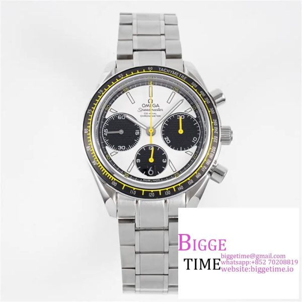 Speedmaster 40mm Racing Master White/Black Dial SS Bracelet HRF A7750